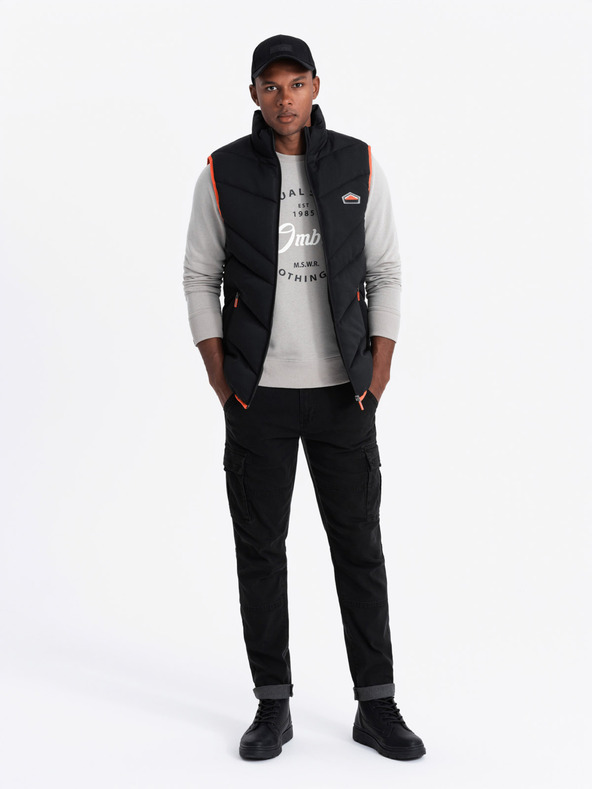 Ombre Clothing Herren Steppweste mit Neon-Akzenten Ombre Clothing