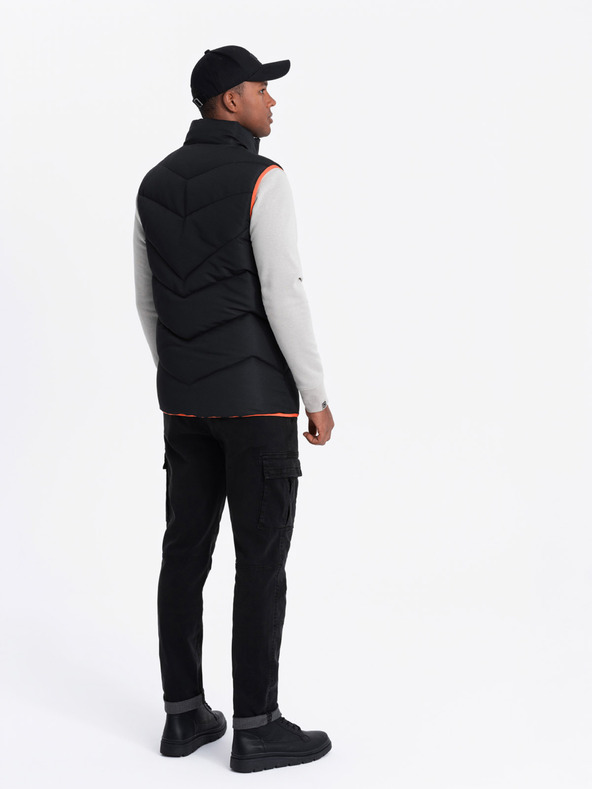 Ombre Clothing Herren Steppweste mit Neon-Akzenten Ombre Clothing