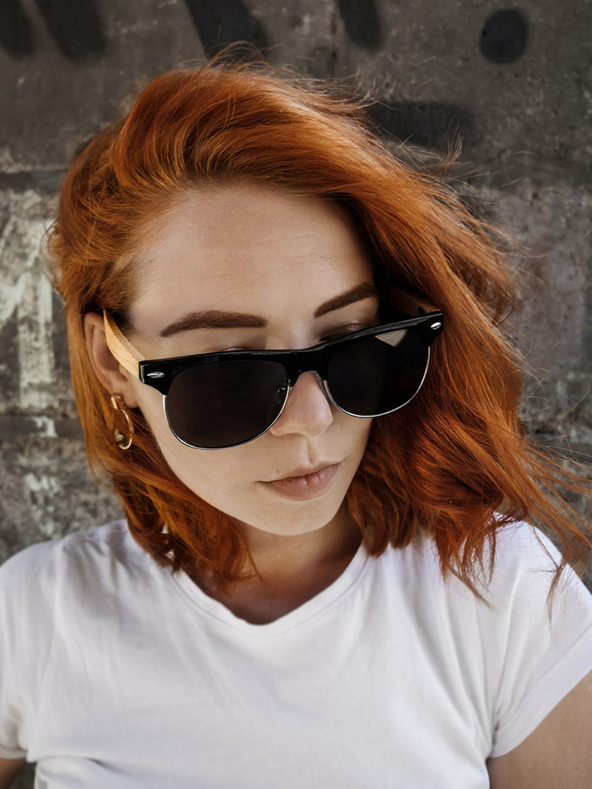 VEYREY VeyRey Sunglasses Polarized Semi-Frame Sunglasses Hyalos Schwarz Brillen