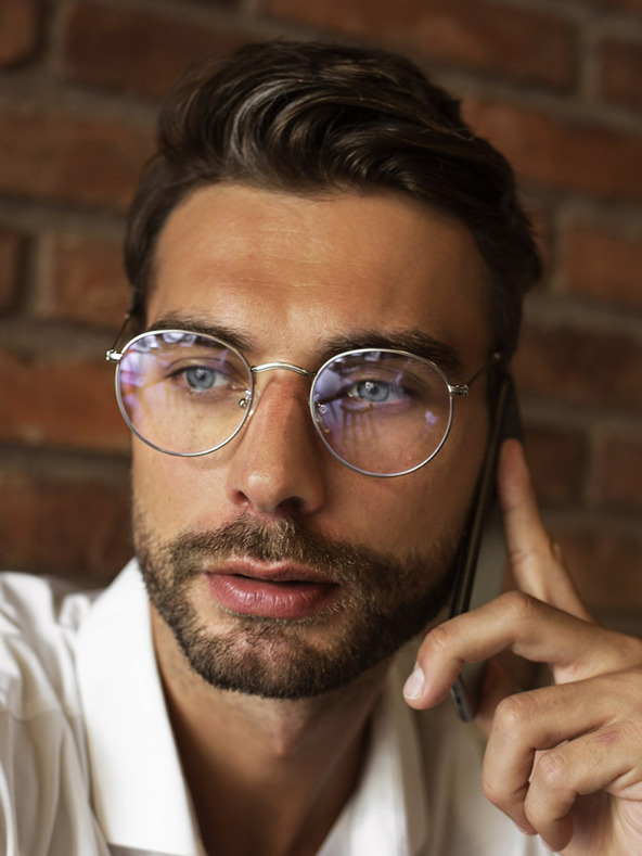 VEYREY VeyRey Blue Light Blocking Brille Oval Dilton Silber
