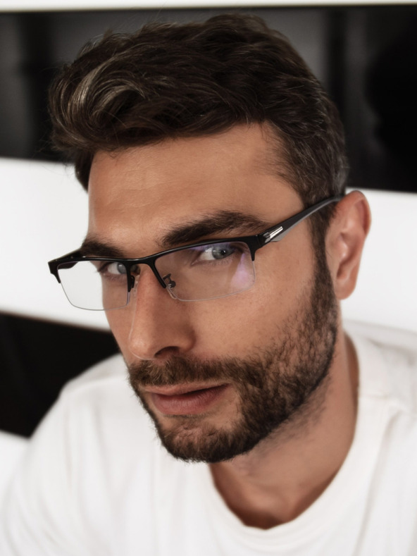 VEYREY VeyRey Blue Light Blocking Brille Square Sture Schwarz