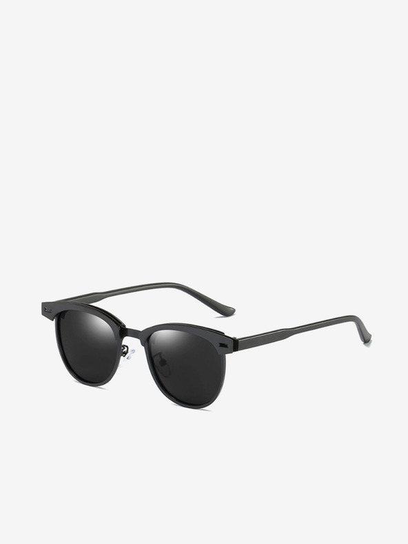 VEYREY Schwarze polarisierte Sonnenbrille mit Halbrahmen VeyRey Bisegni