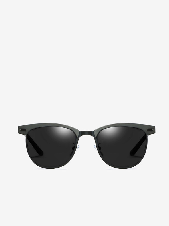 VEYREY Schwarze polarisierte Sonnenbrille mit Halbrahmen VeyRey Bisegni