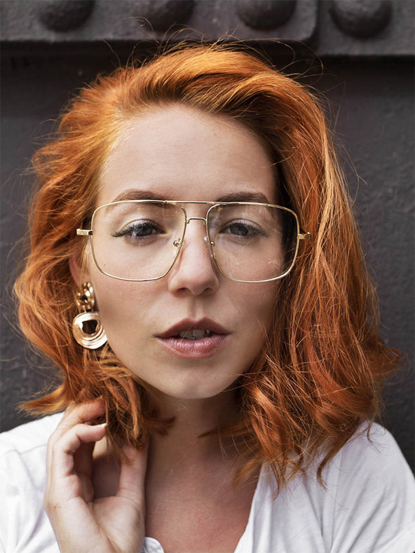 VEYREY Randbrille mit klaren Gläsern in Gold VeyRey Miles