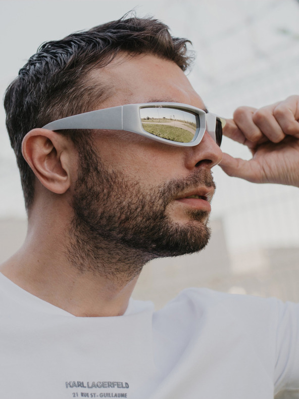 VEYREY Weiße Unisex-Sport-Sonnenbrille VeyRey Steampunk Istephiel