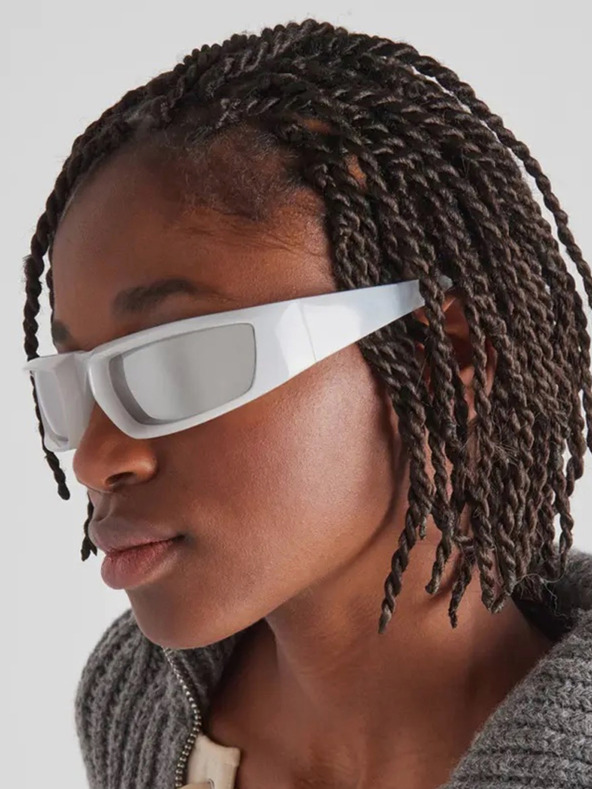 VEYREY Weiße Unisex-Sport-Sonnenbrille VeyRey Steampunk Istephiel