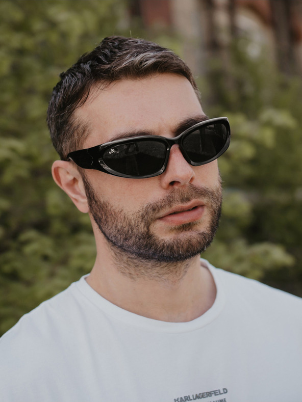 VEYREY Schwarze Unisex-Sport-Sonnenbrille VeyRey Steampunk Yolzalgil