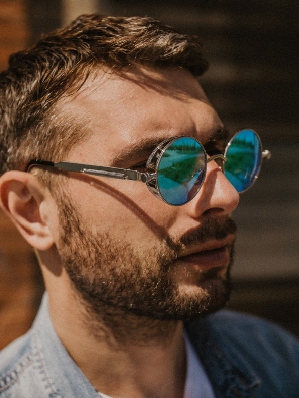 VEYREY Silberne Unisex-Sonnenbrille VeyRey Emphunnyial