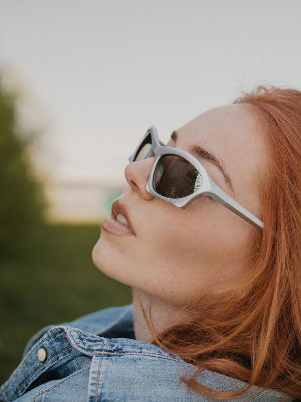 VEYREY Weiße Unisex-Sonnenbrille VeyRey Narel