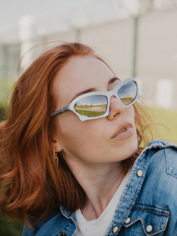 VEYREY Weiße Unisex-Sonnenbrille VeyRey Narel