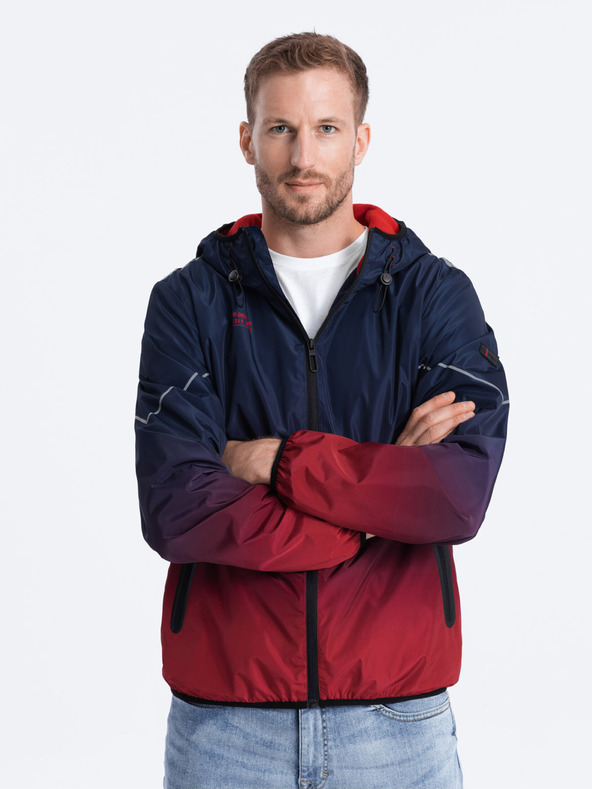 Ombre Clothing Rote und blaue Herren-Sportjacke von Ombre Clothing