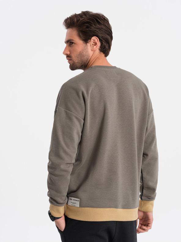 Ombre Clothing Weißes und graues Sweatshirt für Herren Ombre Clothing