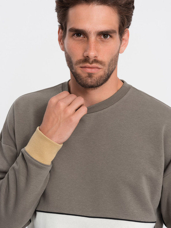 Ombre Clothing Weißes und graues Sweatshirt für Herren Ombre Clothing