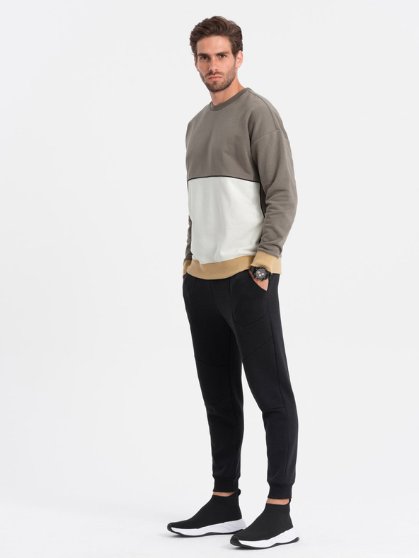 Ombre Clothing Weißes und graues Sweatshirt für Herren Ombre Clothing