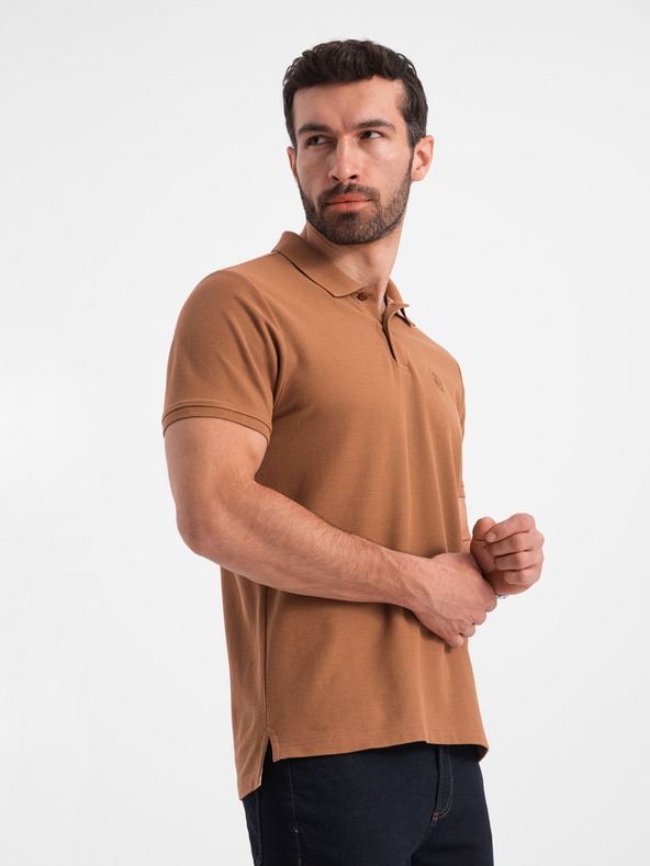 Ombre Clothing Braunes Herren-Poloshirt Ombre Clothing