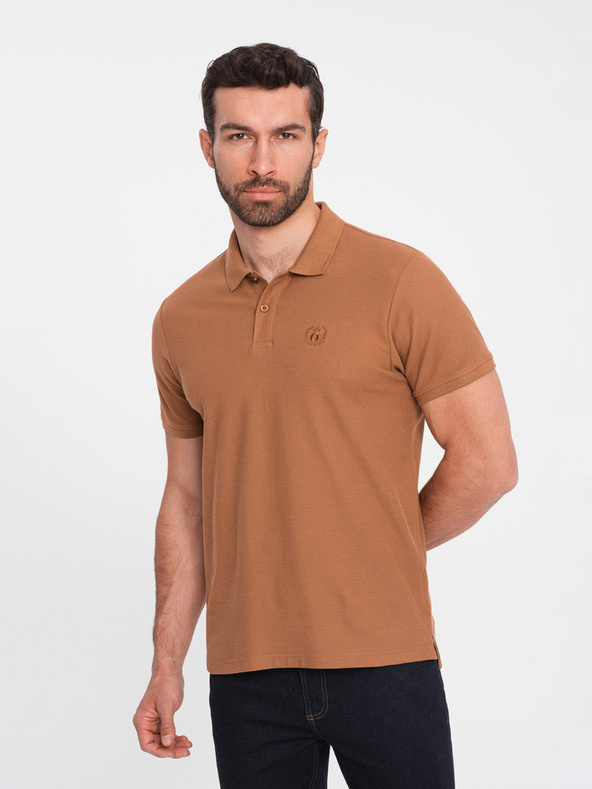 Ombre Clothing Braunes Herren-Poloshirt Ombre Clothing