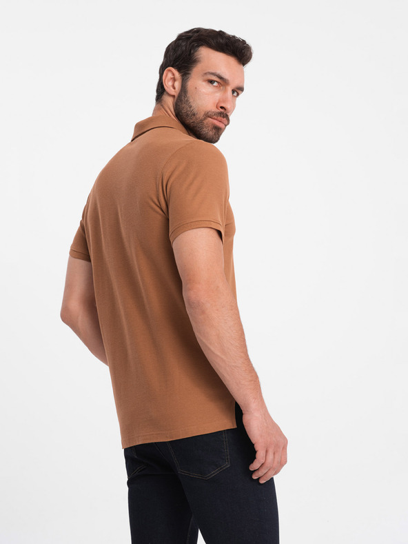 Ombre Clothing Braunes Herren-Poloshirt Ombre Clothing