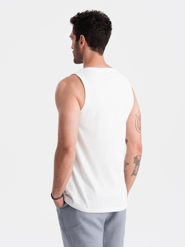Ombre Clothing Weißes Herren Tank Top aus Baumwolle Ombre Clothing