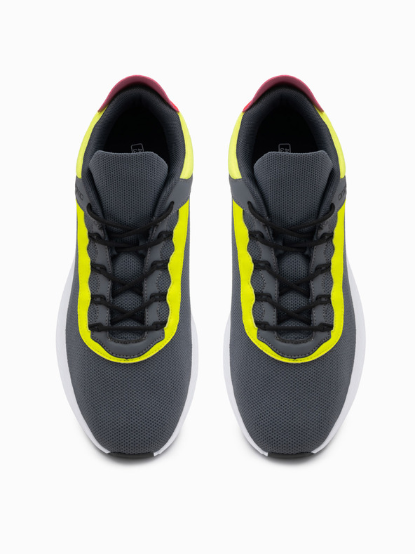 Ombre Clothing Dunkelgraue Herren-Turnschuhe mit Neon-Sohlen Ombre Clothing