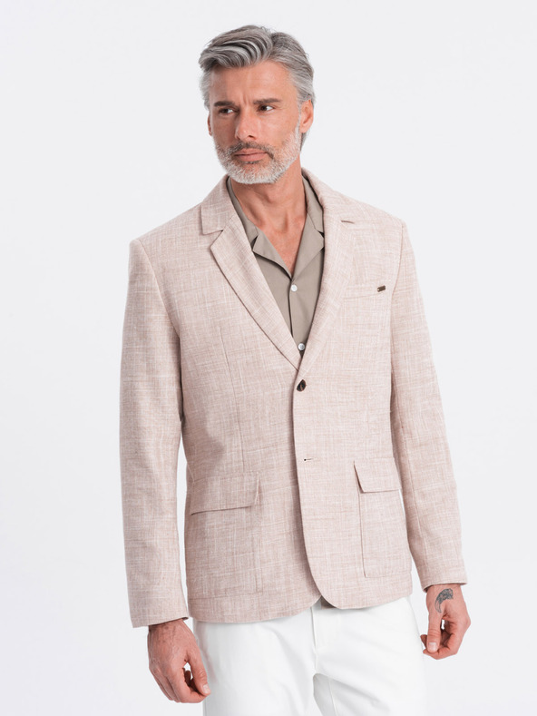 Ombre Clothing Beigefarbener Herren-Blazer Ombre Clothing