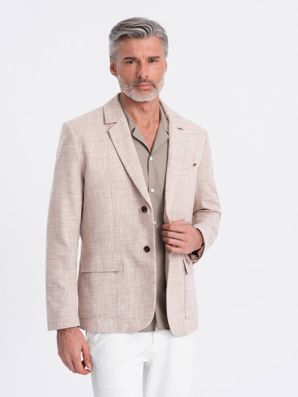 Ombre Clothing Beigefarbener Herren-Blazer Ombre Clothing