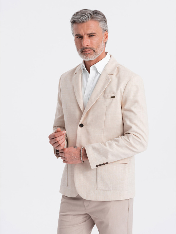 Ombre Clothing Cremefarbener Herren Blazer Ombre Clothing