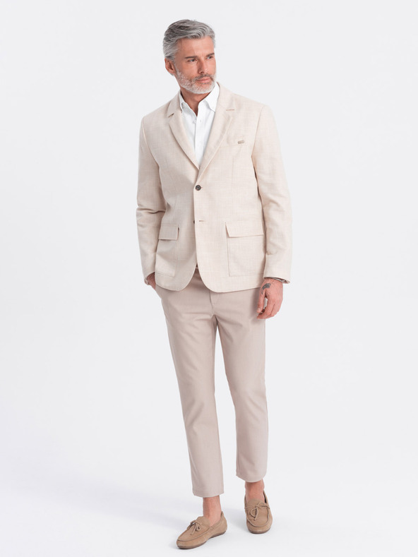 Ombre Clothing Cremefarbener Herren Blazer Ombre Clothing