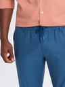 Ombre Clothing Blaue Herren-Chinohose mit Leinen Ombre Clothing