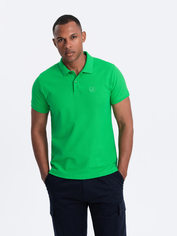 Ombre Clothing Grünes Herren-Poloshirt Basic Ombre Clothing