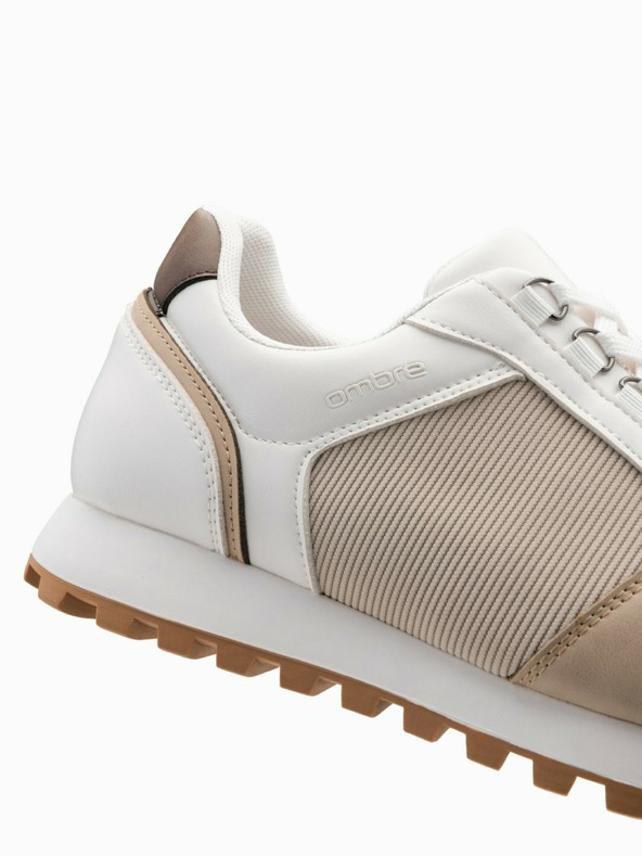 Ombre Clothing Beige und weiße Herren-Turnschuhe Ombre Clothing