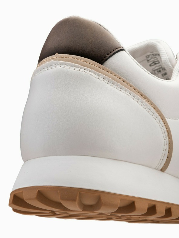 Ombre Clothing Beige und weiße Herren-Turnschuhe Ombre Clothing