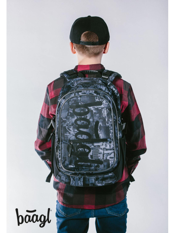 BAAGL  Baagl Core Technic grauer Schulrucksack