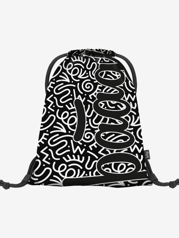 BAAGL  Schwarz gemustertes Schulset - Rucksack, Mäppchen, Tasche Baagl Core Element