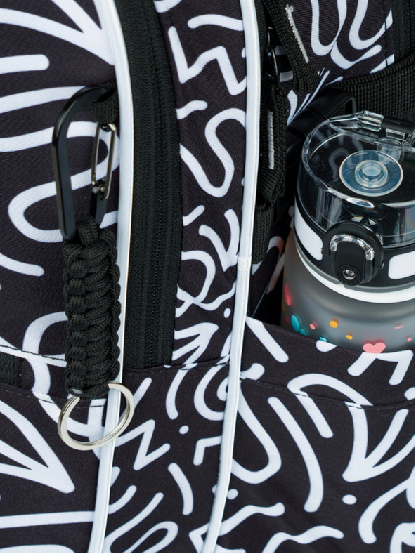 BAAGL  Schwarz gemustertes Schulset - Rucksack, Mäppchen, Tasche Baagl Core Element
