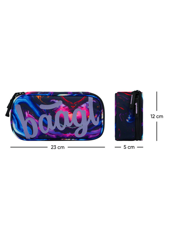 BAAGL  Lila Schulset - Rucksack, Mäppchen, Tasche Baagl Core Marble