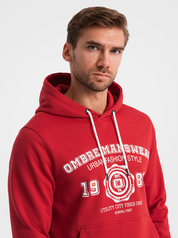 Ombre Clothing Herren Känguru bedrucktes Sweatshirt Ombre Kleidung