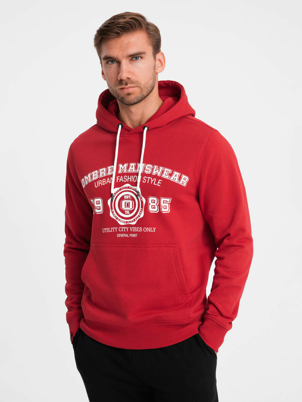 Ombre Clothing Herren Känguru bedrucktes Sweatshirt Ombre Kleidung