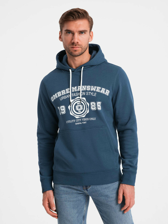 Ombre Clothing Herren Känguru bedrucktes Sweatshirt Ombre Kleidung