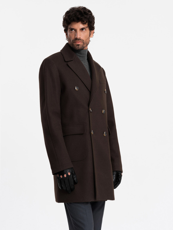 Ombre Clothing Zweireihiger Herrenmantel Ombre Clothing