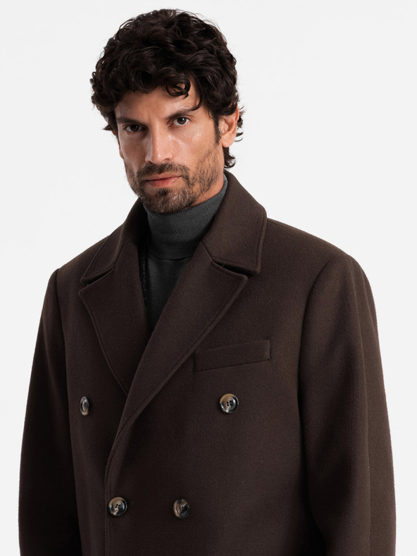 Ombre Clothing Zweireihiger Herrenmantel Ombre Clothing