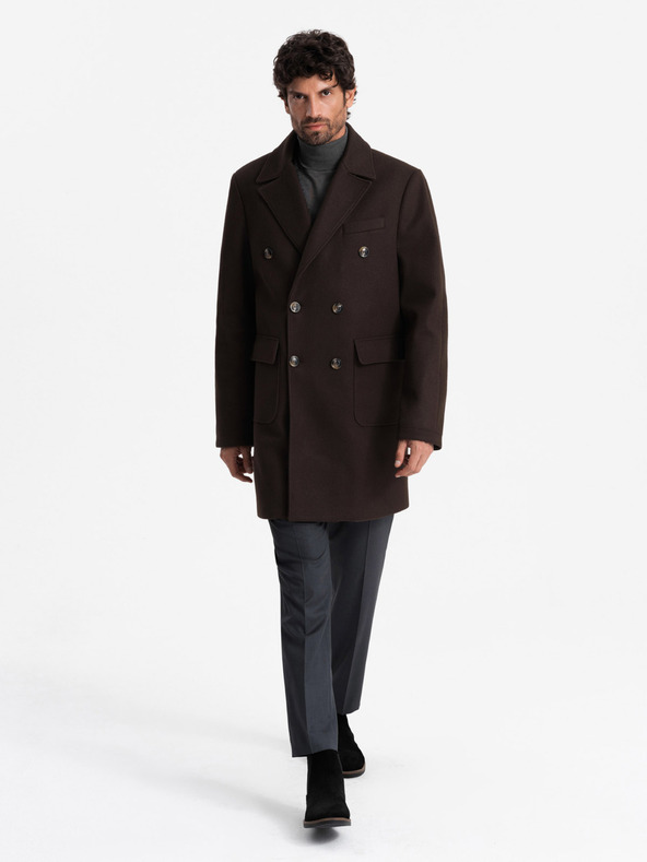 Ombre Clothing Zweireihiger Herrenmantel Ombre Clothing