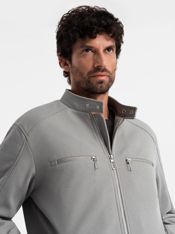 Ombre Clothing Herrenjacke mit Taschen und Kragen Ombre Clothing