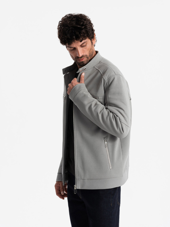 Ombre Clothing Herrenjacke mit Taschen und Kragen Ombre Clothing