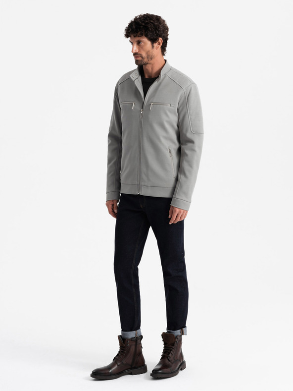 Ombre Clothing Herrenjacke mit Taschen und Kragen Ombre Clothing