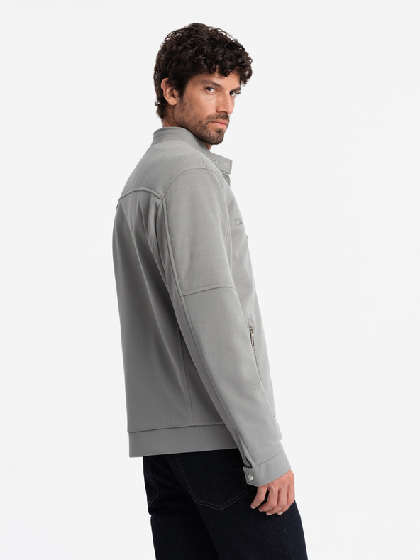 Ombre Clothing Herrenjacke mit Taschen und Kragen Ombre Clothing