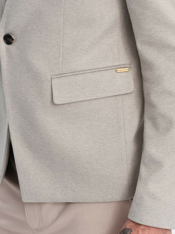 Ombre Clothing Ombre Clothing hellbraune Herrenjacke mit Stehkragen