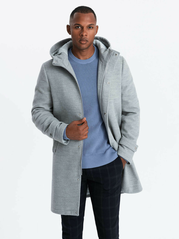 Ombre Clothing Herrenmantel mit Kapuze Ombre Clothing