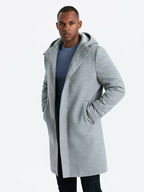 Ombre Clothing Herrenmantel mit Kapuze Ombre Clothing