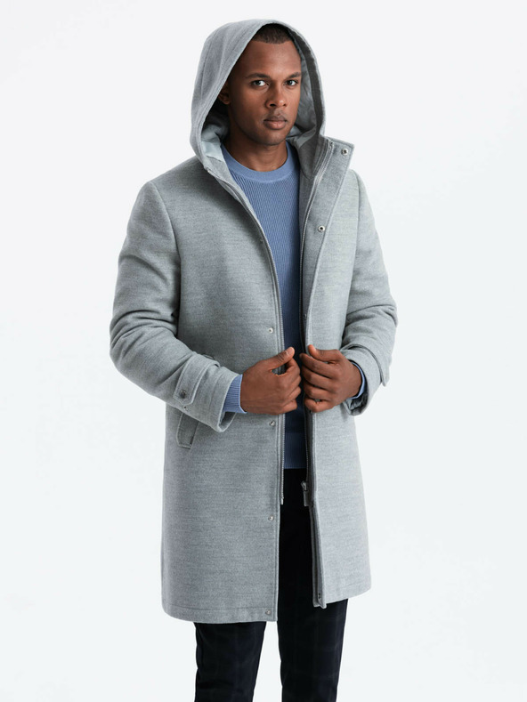Ombre Clothing Herrenmantel mit Kapuze Ombre Clothing