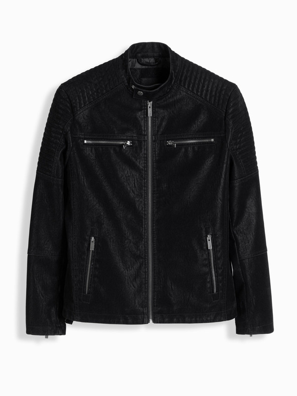 Ombre Clothing Herren-Retro-Bikerjacke mit Stehkragen Ombre Clothing V2 OM-JAFL-0197